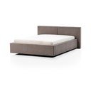 Pat matrimonial maro deschis tapițat cu spațiu de depozitare cu somieră 160x200 cm Cube – Meise Möbel