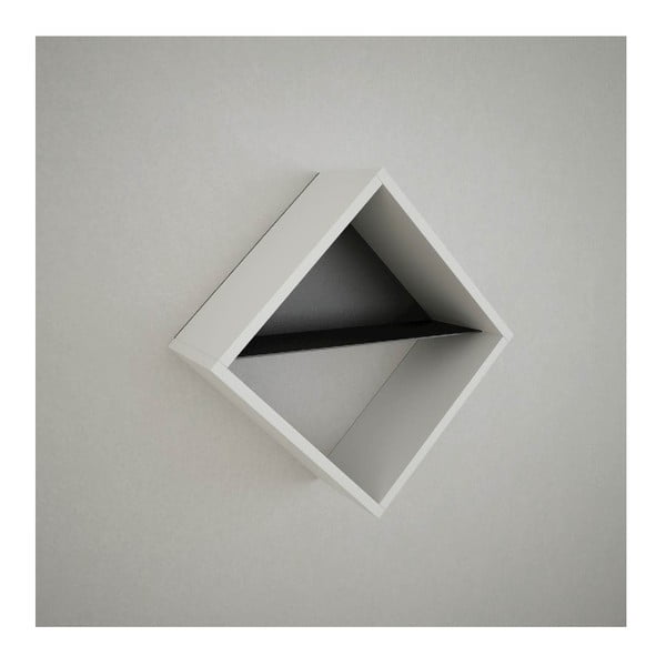 Raft de perete ve tvaru čtverce White, lățime 56 cm, alb