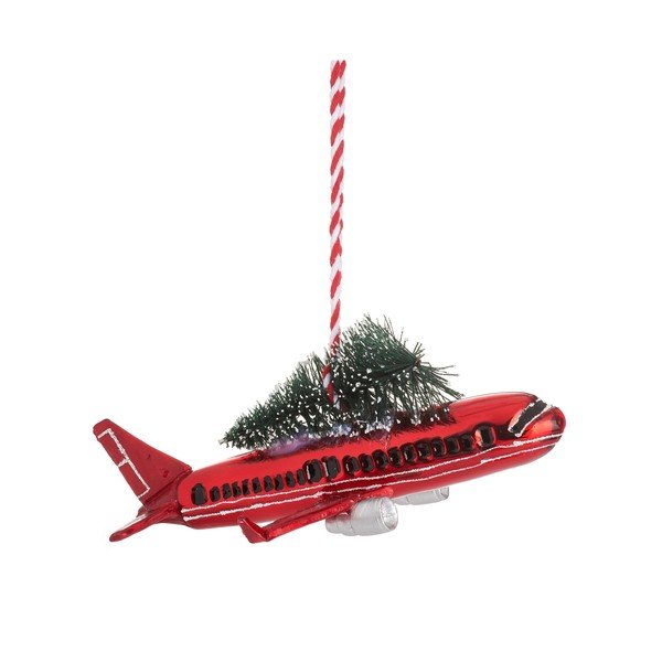 Ornament de Crăciun lucrat manual 5,5 cm Airplane – Sass & Belle