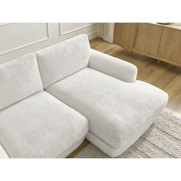 Colțar alb cu tapițerie din chenille (cu colț pe partea dreaptă/cu șezlong) Leonore – Bobochic Paris-image-4