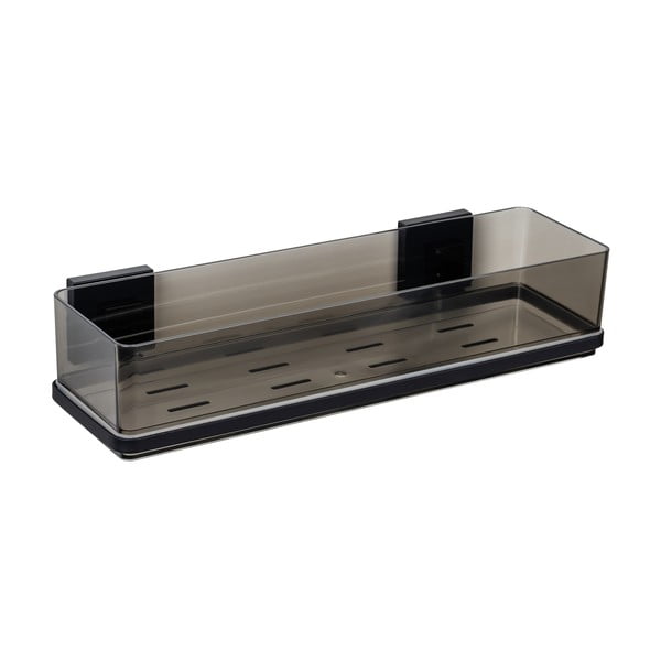 Raft pentru baie negru autoadeziv din plastic Quadro – Wenko