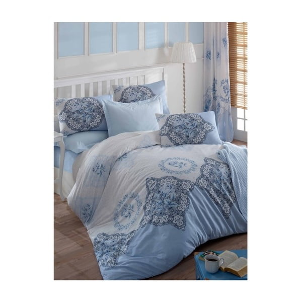 Lenjerie de pat, albastru, Claire, 160x220 cm
