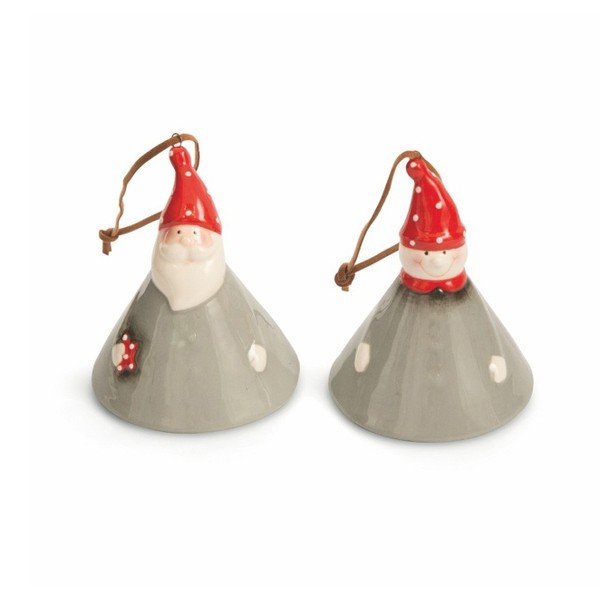 Set 2 decorațiuni Villa d'Este XMAS Appendini Campanella Grigi