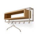 Cuier de perete în culoare naturală/taupe cu raft din lemn de stejar 78 cm School – Spinder Design