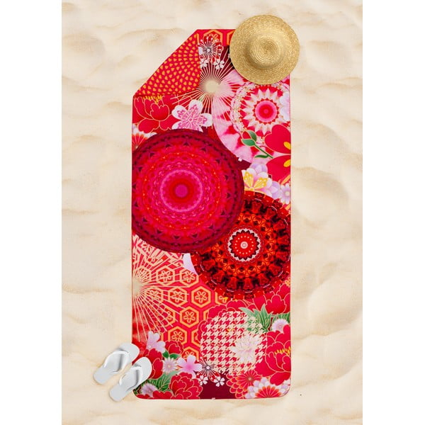 Prosop de plajă roșu cu uscare rapidă 50x100 cm – HIP-image-1