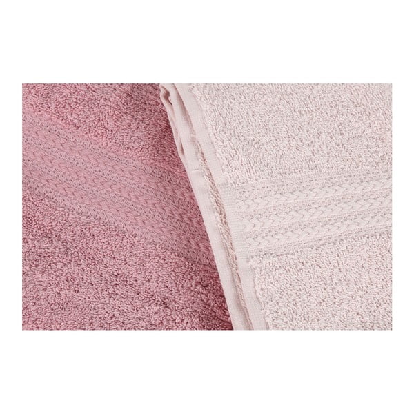 Set 4 prosoape baie Rainbow Powder, 70 x 140 cm, roz pudră-image-2