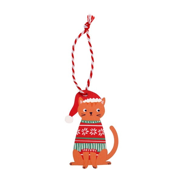 Ornament de Crăciun din lemn 5 cm Ginger Cat – Rex London-image-3