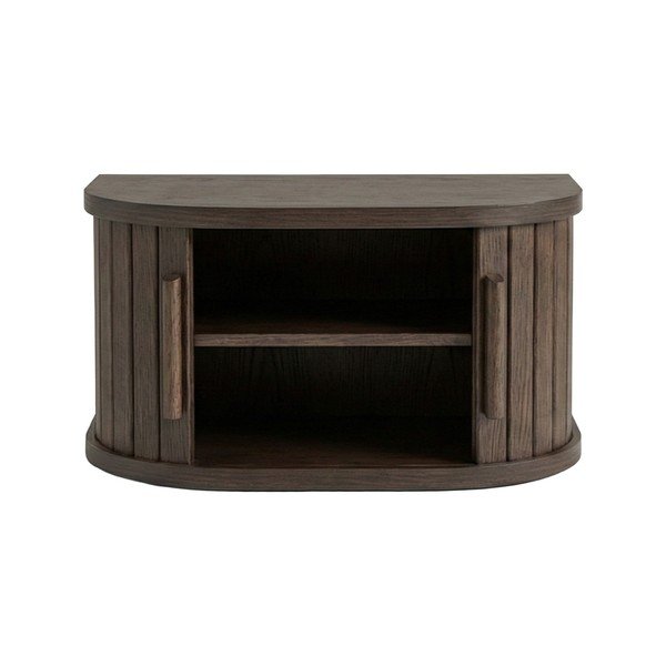 Noptieră în culoare naturală închisă suspendată/cu rafturi cu aspect de lemn de stejar Meta – Unique Furniture-image-2
