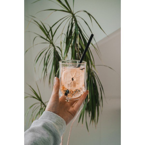 Set 6 paie din sticlă Vialli Design, lungime 20 cm, negru-image-4