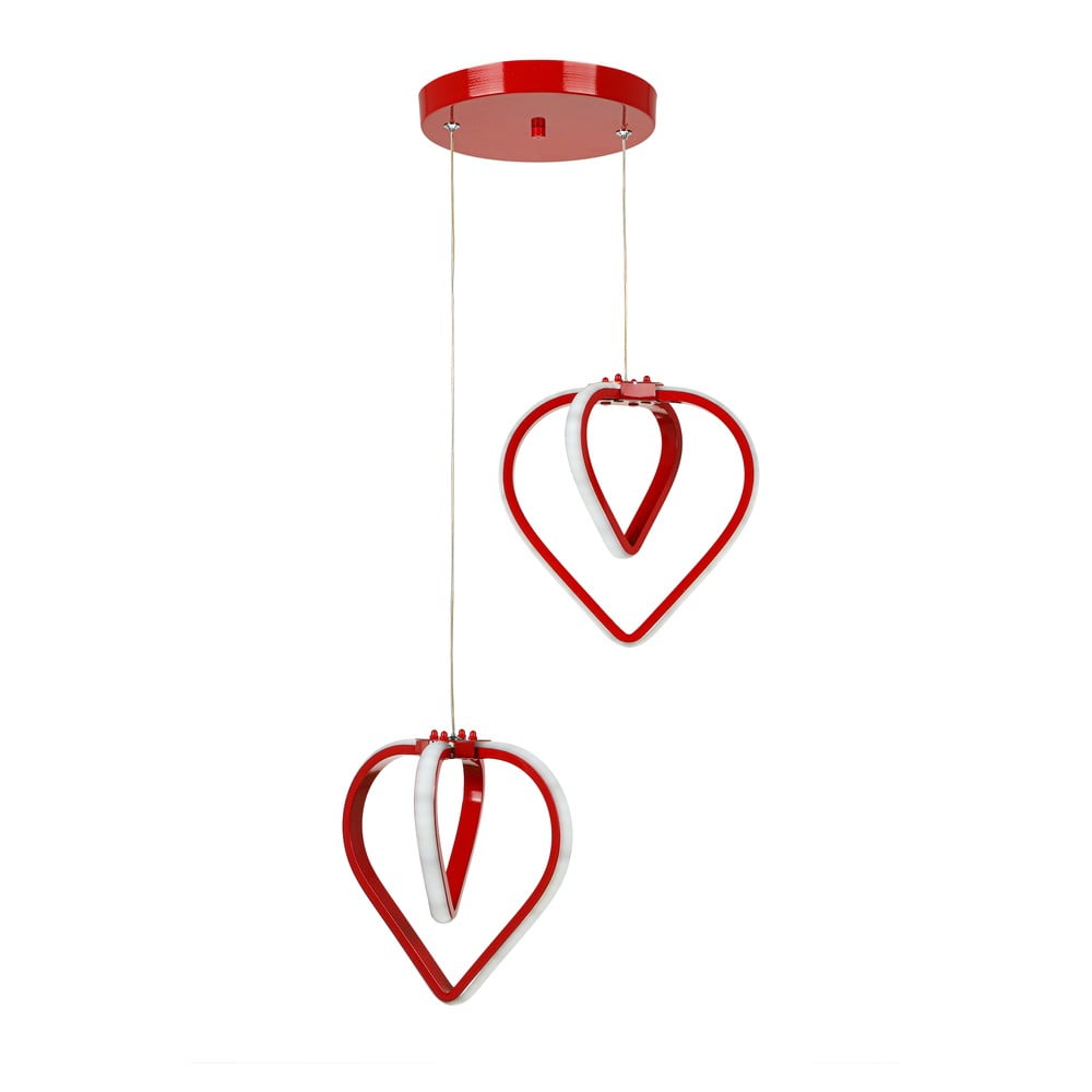Lustră roșie LED din metal ø 20 cm Sevinc – Squid Lighting