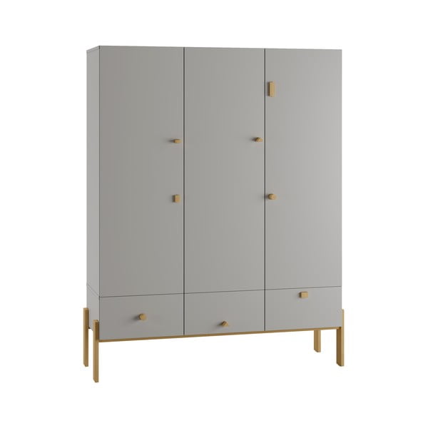 Șifonier de copii gri deschis 150x170 cm Cube - Pinio-image-3