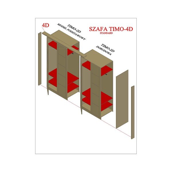 Șifonier alb din lemn de fag 203x220 cm Timo – Olivia Living-image-1