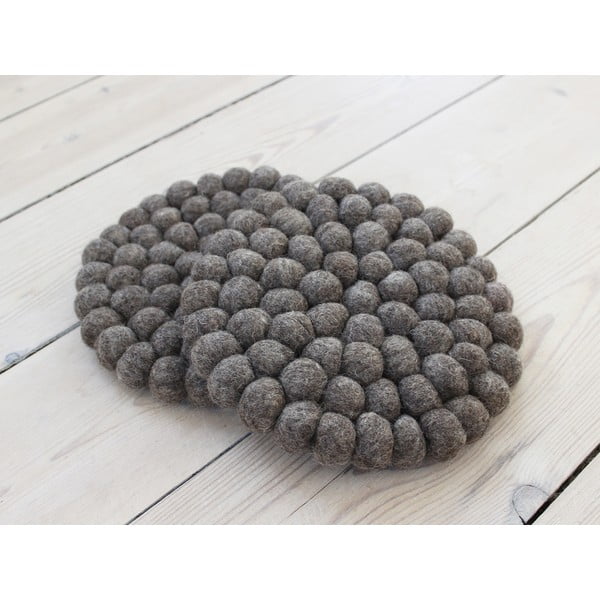Suport pahar, cu bile din lână Wooldot Ball Coaster, ⌀ 20 cm, maro nucă