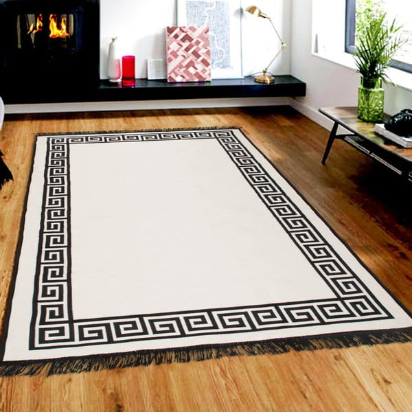 Covor reversibil Justed, 80 x 150 cm, bej-negru-image-1