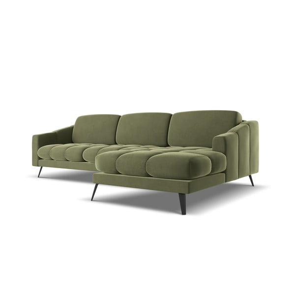 Colțar verde cu tapițerie din catifea (cu colț pe partea dreaptă) Nalu – Makamii-image-4