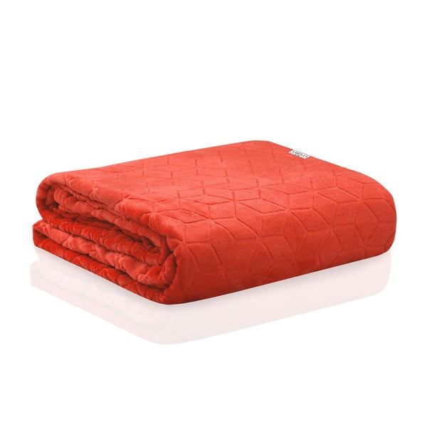 Pătură din microfibră DecoKing Nessa, 210 x 170 cm, roșu