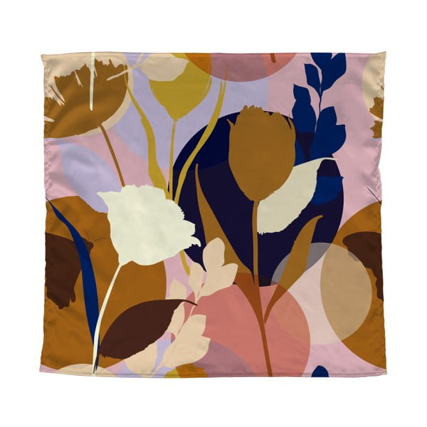 Eșarfă colorată Madre Selva Flowers, 55 x 55 cm