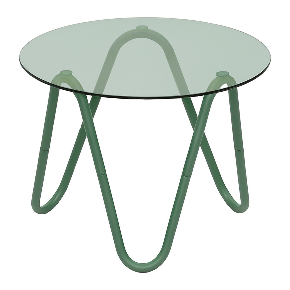 Măsuță auxiliară rotundă cu blat din sticlă ø 50 cm Ventana Round – Leitmotiv