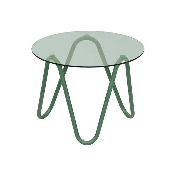 Măsuță auxiliară rotundă cu blat din sticlă ø 50 cm Ventana Round – Leitmotiv