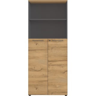 Comodă gri antracit înaltă cu aspect de lemn de stejar 80x197 cm Agenda – Germania