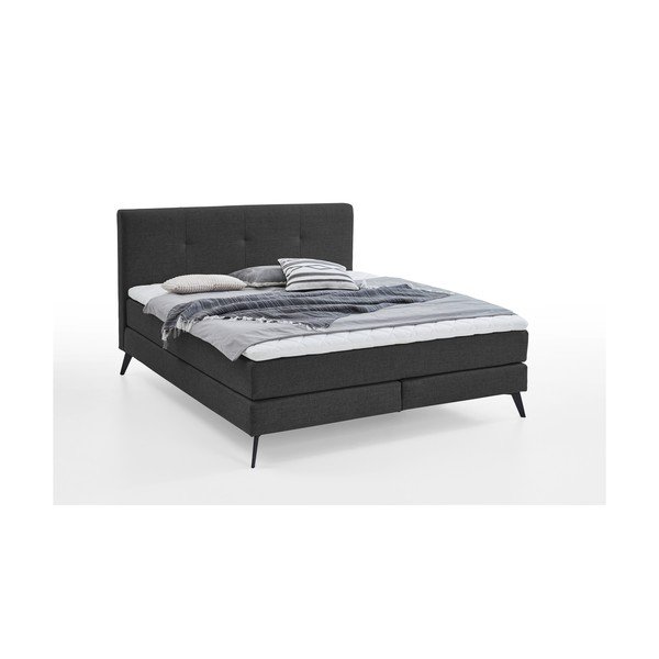 Pat boxspring gri antracit 160x200 cm ANCONA – Meise Möbel-image-4
