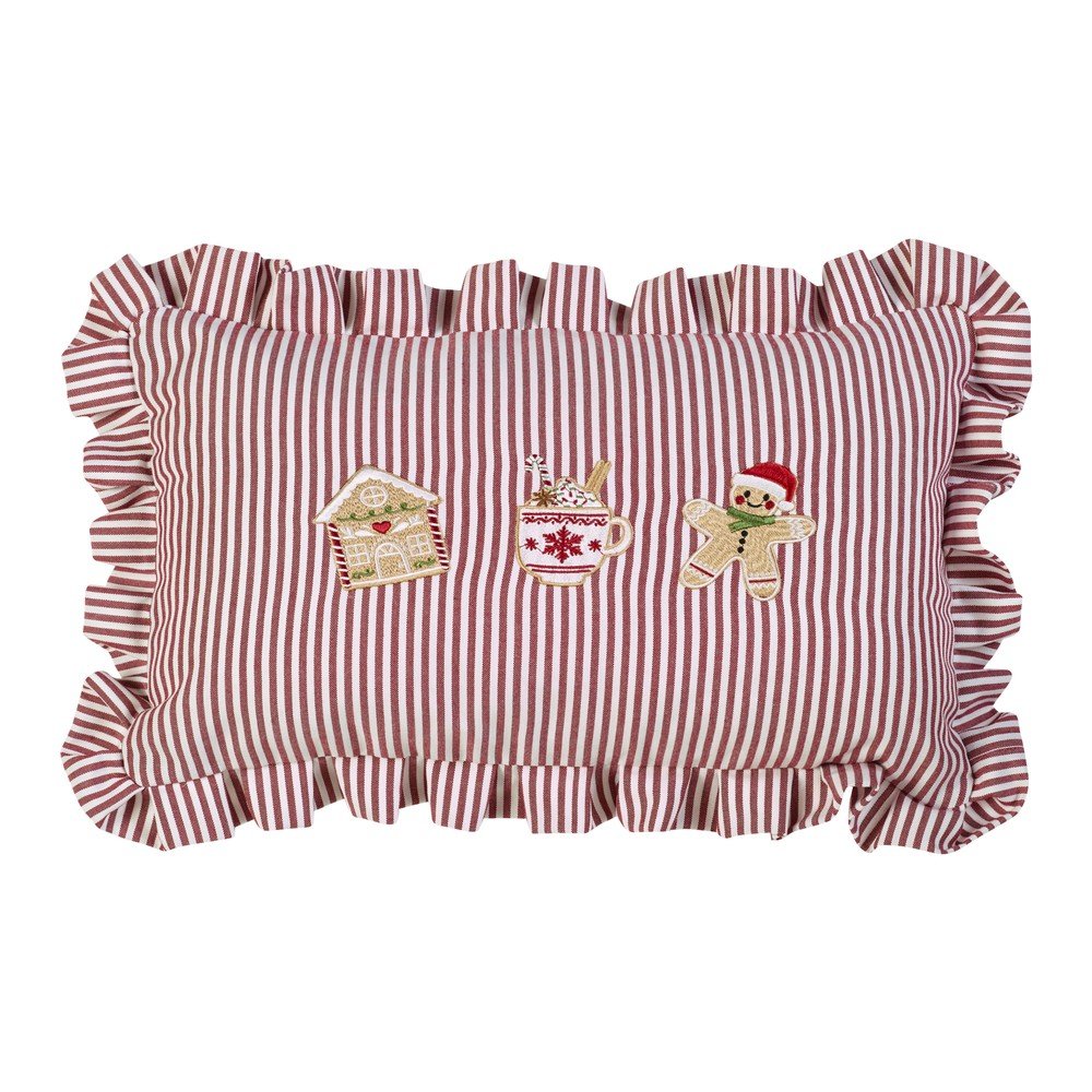Pernă decorativă 30x50 cm cu model de Crăciun Christmas Gingerbread Stripe – Catherine Lansfield