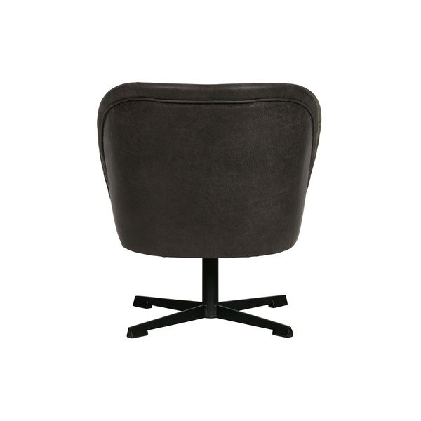 Fotoliu rotativ din piele BePureHome Vogue, negru-image-4