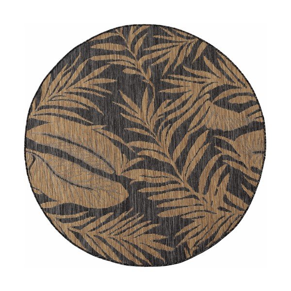 Covor pentru exterior și interior negru/maro rotund ø 120 cm Mira 1451 – Ayyildiz Carpets