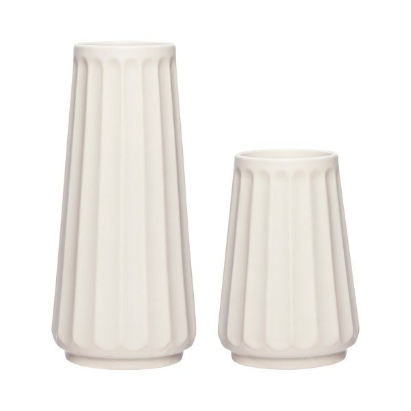 Set 2 vaze din ceramică Hübsch Hela, crem