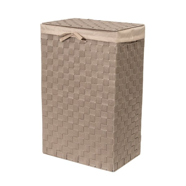 Coș de rufe cu capac Compactor Laundry Linen, înălțime 60 cm, maro-image-1