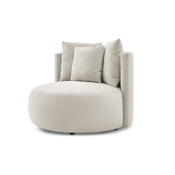 Fotoliu bej cu tapițerie din catifea Cesar – Bobochic Paris