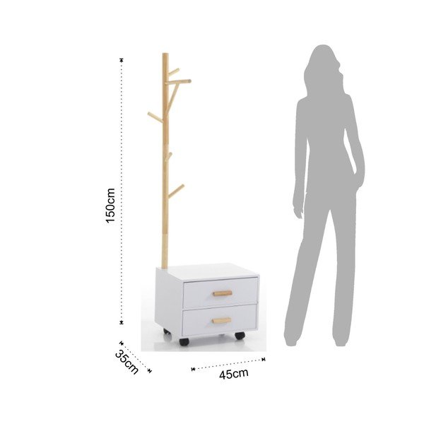 Noptieră cu cuier pe partea dreaptă Tomasucci Tree-image-1