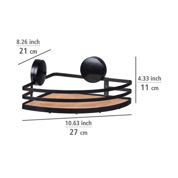 Raft de colț pentru baie Wenko Alba, negru-image-3