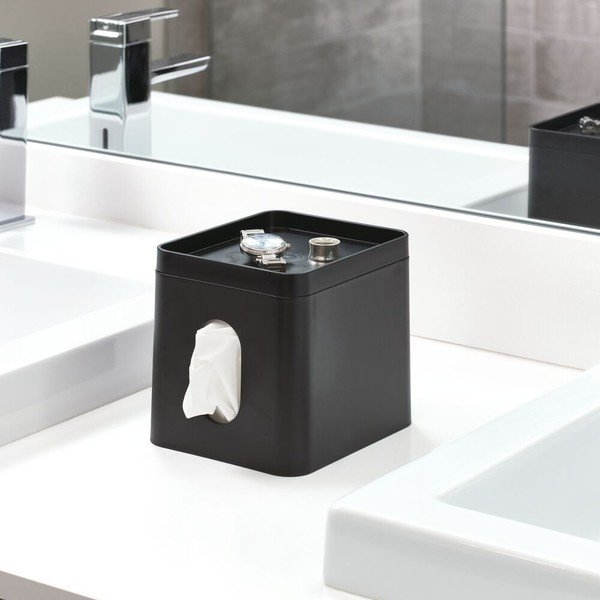 Cutie pentru șervețele iDesign Cade, negru-image-1