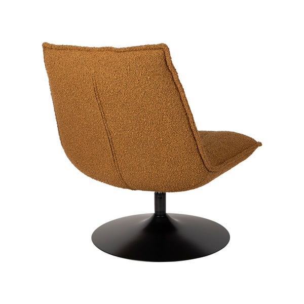 Fotoliu galben ocru cu tapițerie din stofă bouclé Jax – White Label-image-4