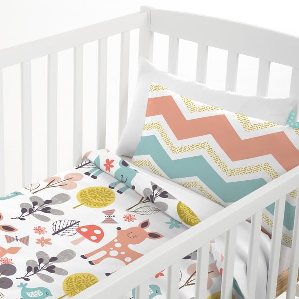 Lenjerie de pat din bumbac pentru copii Moshi Moshi Woodland, 100 x 120 cm-image-2