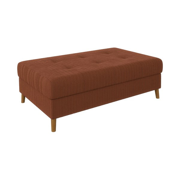 Taburet cărămiziu cu tapițerie din catifea reiată Ariella – Ropez