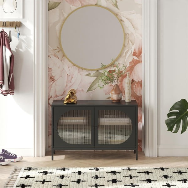 Vitrină neagră din metal 100x64x40 cm Luna – Støraa-image-1