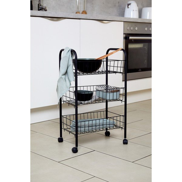 Suport metalic etajat mobil Wenko Florenz, negru-image-2