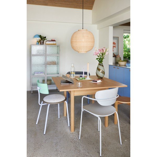 Masă de dining cu aspect de lemn de stejar 110x110 cm Geo – Hübsch-image-4