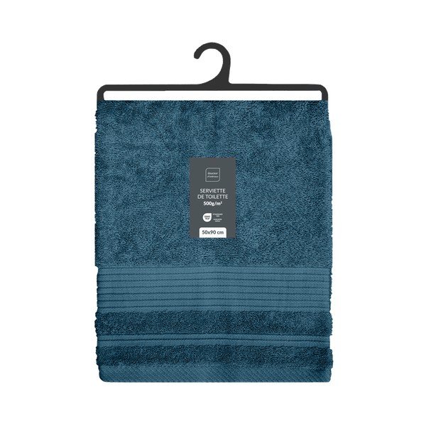 Prosop albastru închis din bumbac din frotir 50x90 cm Tendresse – douceur d'intérieur-image-4