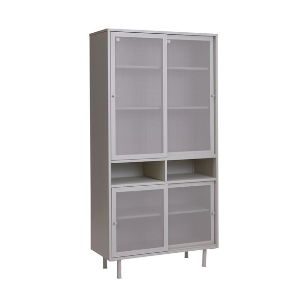 Dulap gri din metal cu ușă glisantă 90x180x40 cm Veep – Unique Furniture-image-2
