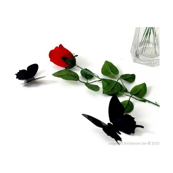 Set 12 autocolante 3D Ambiance Black Butterflies, negru-image-1