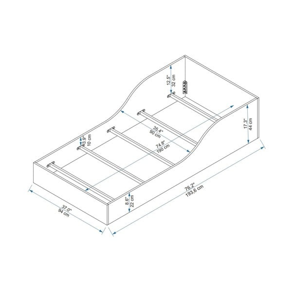 Pat alb 90x190 cm Oya – Kalune Design-image-4