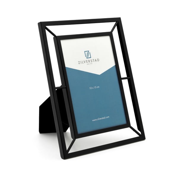 Ramă foto neagră de sine stătătoare/de suspendat din metal 10x15 cm Prisma – Zilverstad