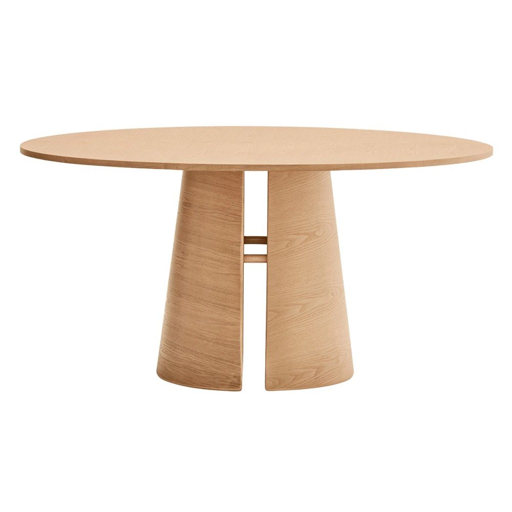 Masă de dining rotundă cu aspect de lemn de frasin ø 157 cm Cep – Teulat