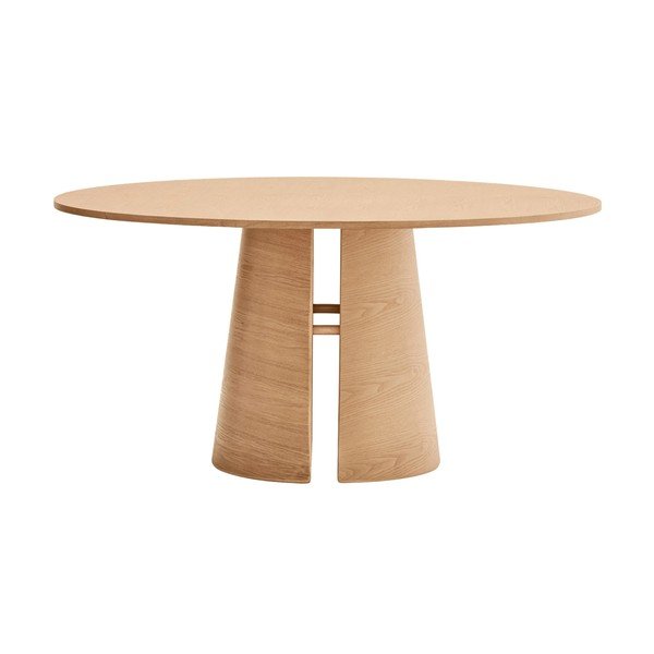 Masă de dining rotundă cu aspect de lemn de frasin ø 157 cm Cep – Teulat