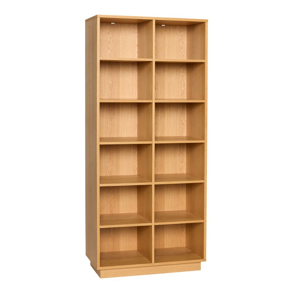 Bibliotecă în culoare naturală cu aspect de lemn de stejar 80x180x30 cm Disco – Hübsch