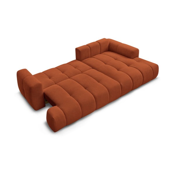 Colțar cărămiziu extensibil/cu spațiu de depozitare (cu colț pe partea dreaptă/cu șezlong) Fuji – Bobochic Paris-image-4