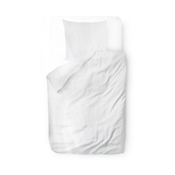 Lenjerie de pat albă din muselină pentru pat de o persoană 140x200 cm Plain Muslin – Butter Kings-image-2